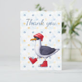 Zeer Cool Cute Zeemeeuw Vakantie Reizen Dank Je Bedankkaart (Staand voorkant)