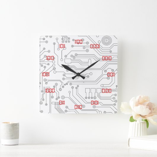 Zeer Cool en Creatief Binair Systeem Vierkante Klok (Huis)