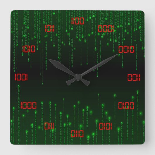 Zeer Cool en Creatief Binair Systeem Vierkante Klok (Voorkant)