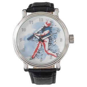 Zeer Cool en Kleurrijke Baseball Speler Swinging Horloge