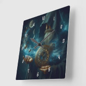 Zeer Cool en Mysterieuze Wizard of Time Vierkante Klok (Hoek)