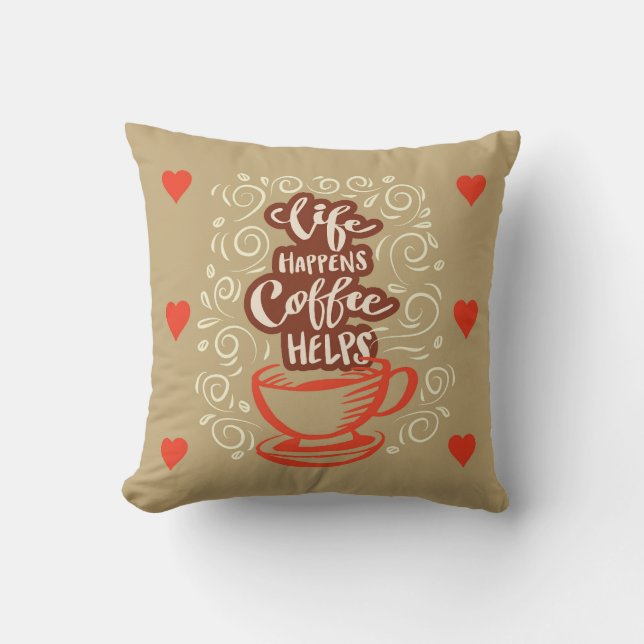 Zeer Cool en Schattig Koffie of Java Kussen (Voorkant)