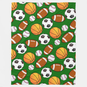 Zeer Cool en Speciaal Sportthema Op gras Groen Fleece Deken