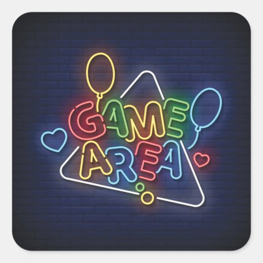 Zeer Cool & Kleurrijk Gesimuleerd Neon Teken Spelg Vierkante Sticker (Voorkant)
