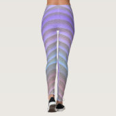 Zeer Cool Modern abstract Paarse Golven Patroon Leggings (Achterkant)