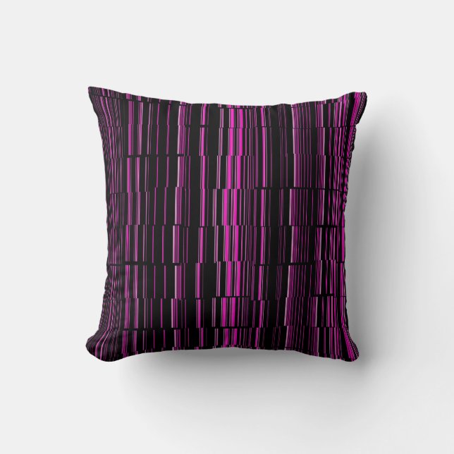 Zeer Cool Moderne Magenta Gestreepte Kussen (Voorkant)
