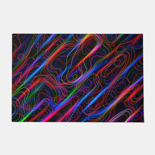 ZEER COOL Neon Multicolored gebogen lijnen Deurmat (Voorkant)