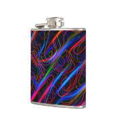 ZEER COOL Neon Multicolored gebogen lijnen Heupfles (Links)