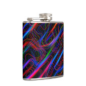 ZEER COOL Neon Multicolored gebogen lijnen Heupfles (Rechts)
