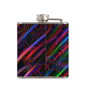 ZEER COOL Neon Multicolored gebogen lijnen Heupfles (Achterkant)