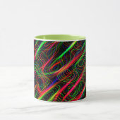 ZEER COOL Neon Multicolored gebogen lijnen Mok (Midden)