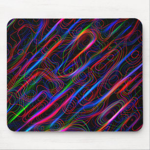 ZEER COOL Neon Multicolored gebogen lijnen Muismat