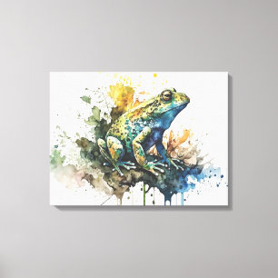 Zeer cool semi-Abstract kikkerschilderij Canvas Afdruk
