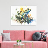 Zeer cool semi-Abstract kikkerschilderij Canvas Afdruk (Insitu (Woonkamer))