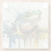 Zeer cool semi-Abstract kikkerschilderij Glazen Onderzetter (Achterkant)