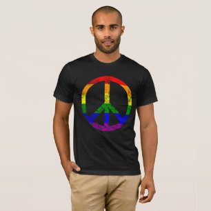Zeer Cool Vervaaide Regenboogvlag Vredesteken T-shirt