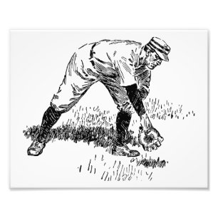Zeer Cool Vintage Honkbal Kunst Foto Afdruk