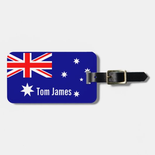 Zeer Cool Vlag Van Australië Met Monogram Bagagelabel (Voorkant horizontaal)