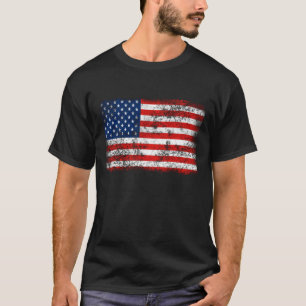 Zeer Coole Amerikaanse Vlag in Stoere Stijl T-shirt