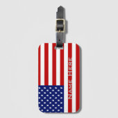 Zeer Coole Amerikaanse Vlag Met Monogram Bagagelabel (Voorkant (verticaal))