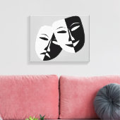 Zeer coole comedy- en tragische theatermaskers canvas afdruk (Insitu (Woonkamer))