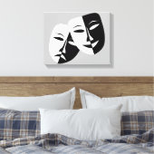 Zeer coole comedy- en tragische theatermaskers canvas afdruk (Insitu (Slaapkamer))