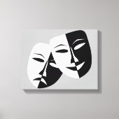 Zeer coole comedy- en tragische theatermaskers canvas afdruk (Voorkant)