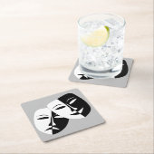 Zeer coole comedy- en tragische theatermaskers kartonnen onderzetters (Insitu)