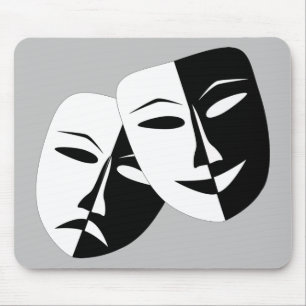 Zeer coole comedy- en tragische theatermaskers muismat