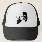 Zeer coole comedy- en tragische theatermaskers trucker pet (Voorkant)