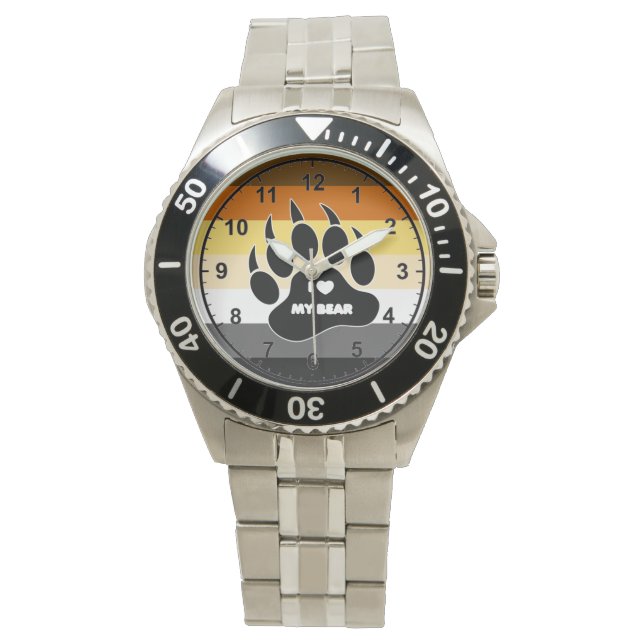 ZEER COOLE Gay Beer Pride Kleuren Horloge (Voorkant)