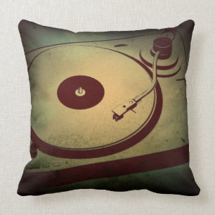 Zeer Coole Grunge Retro Platenspeler Draaitafel Kussen
