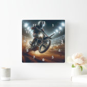 Zeer coole MotoCross concurrentie digitale renderi Vierkante Klok (Huis)