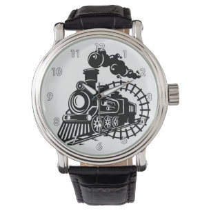 Zeer coole  stoomtreinlocomotief horloge