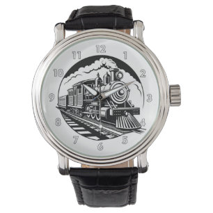 Zeer coole  stoomtreinlocomotief horloge