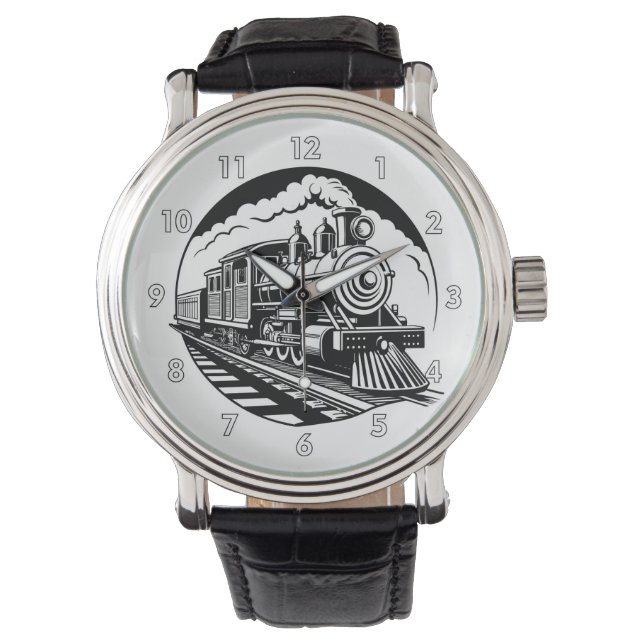 Zeer coole  stoomtreinlocomotief horloge (Voorkant)