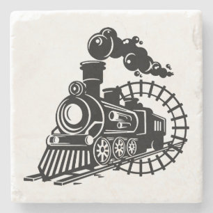 Zeer coole stoomtreinlocomotief stenen onderzetter