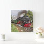 Zeer coole  stoomtreinlocomotief vierkante klok (Huis)