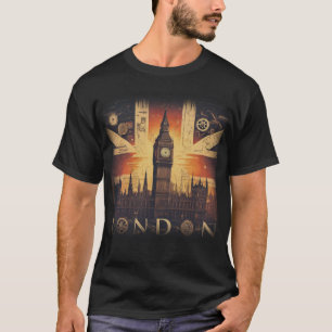 Zeer coole Union Jack Steampunk Futuristische Lond T-shirt