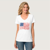 Zeer Coole Vervaaide Amerikaanse Vlag T-shirt (Voorkant volledig)