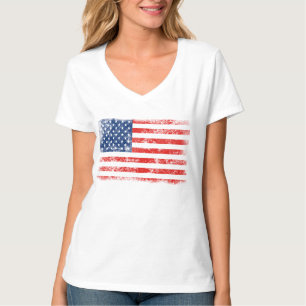 Zeer Coole Vervaaide Amerikaanse Vlag T-shirt