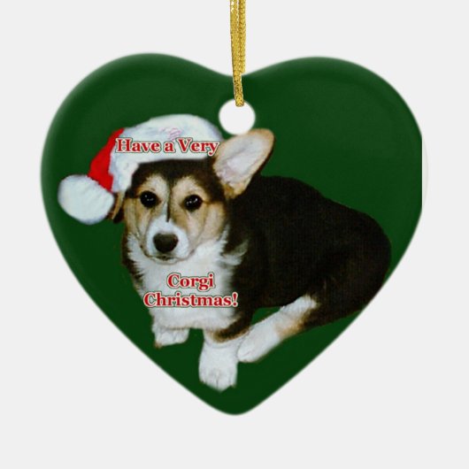 Zeer Corgi Kerstmis - Gimli Pup Heart Ornament (Voorkant)