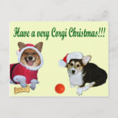 Zeer Corgi Kerstmis het Gele Briefkaart van M & (Voorkant)