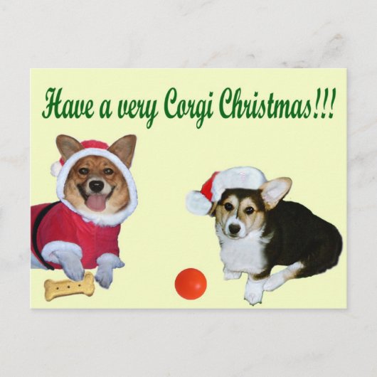 Zeer Corgi Kerstmis het Gele Briefkaart van M & (Voorkant)