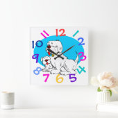 Zeer cute dog Design Children's Room Wall Clock Vierkante Klok (Huis)