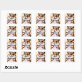 Zeer Cute Hamster Vierkante Sticker (Vel)