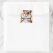 Zeer Cute Hamster Vierkante Sticker (Tas)