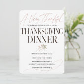 Zeer Dankbaar Botanisch Thanksgiving-diner Kaart (Staand voorkant)