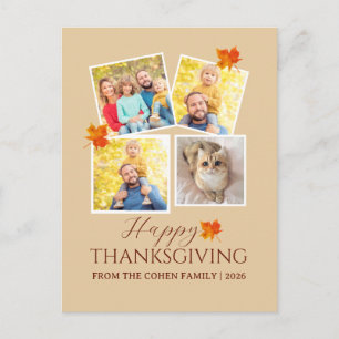 Zeer dankbaar Herfst thanksgiving familie foto Feestdagenkaart