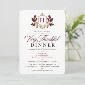 Zeer Dankbaar Monogram Thanksgiving-diner Kaart (Staand voorkant)